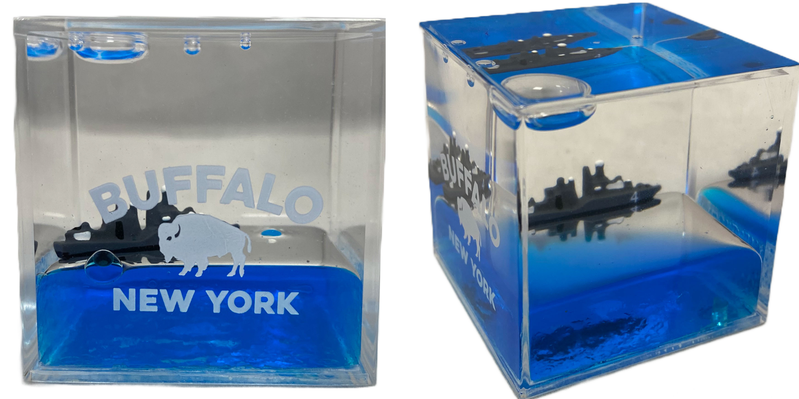 Liquid-Filled Plastic Cube with Battle Ship Floater - Buffalo, NY