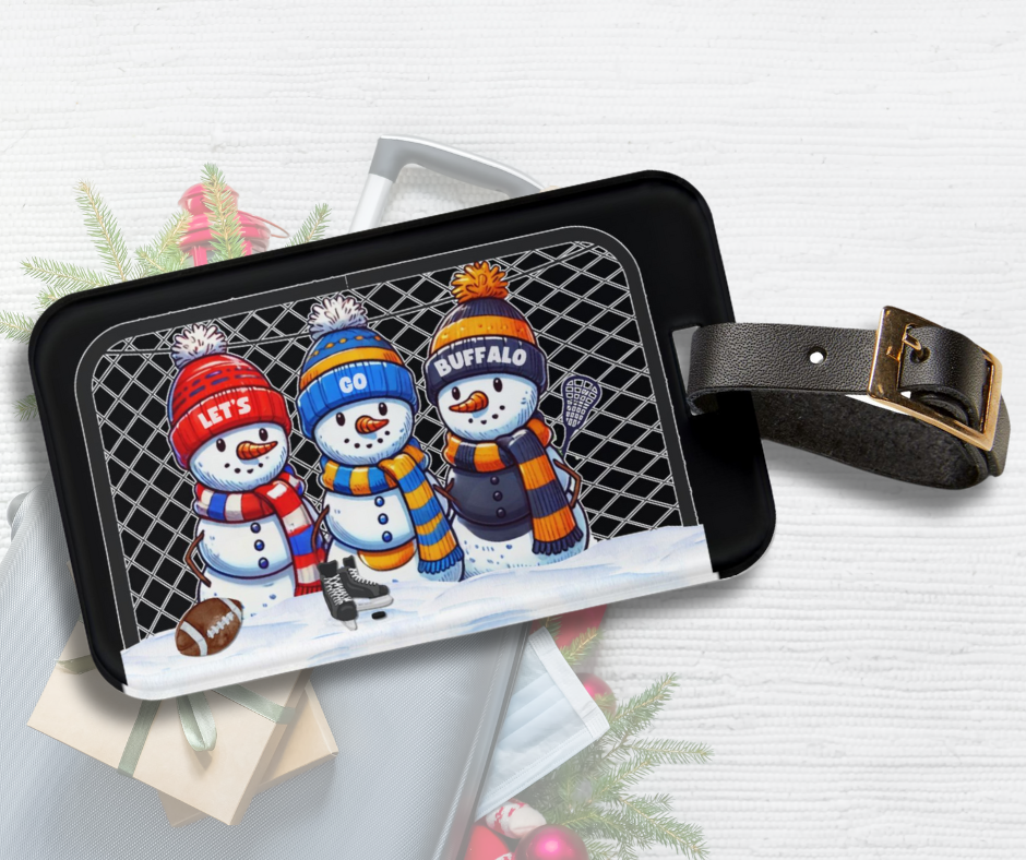 Buffalo Snowmen Luggage Tag