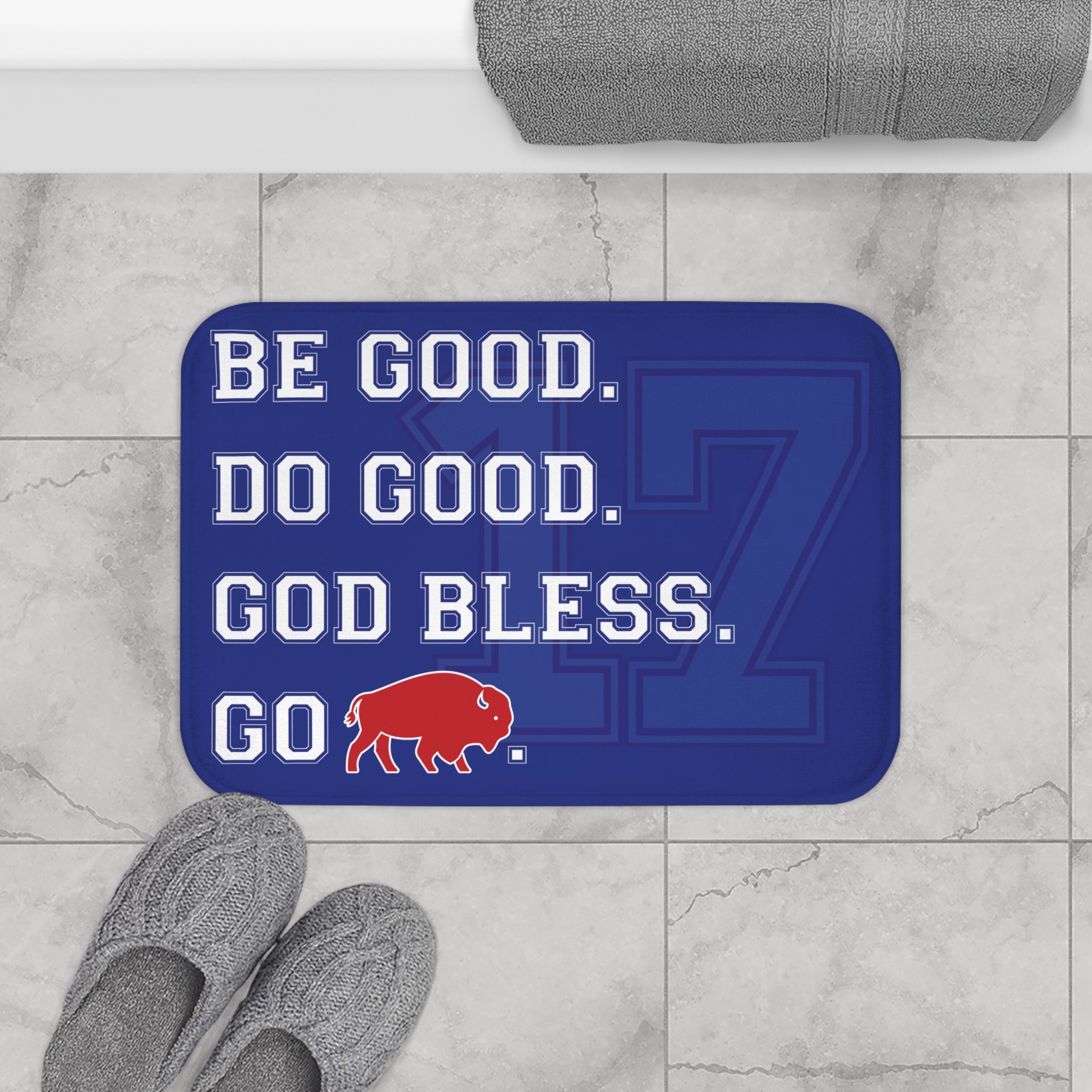 Be Good. Do. Good. God Bless. Go Buffalo bath mat (Online Only)