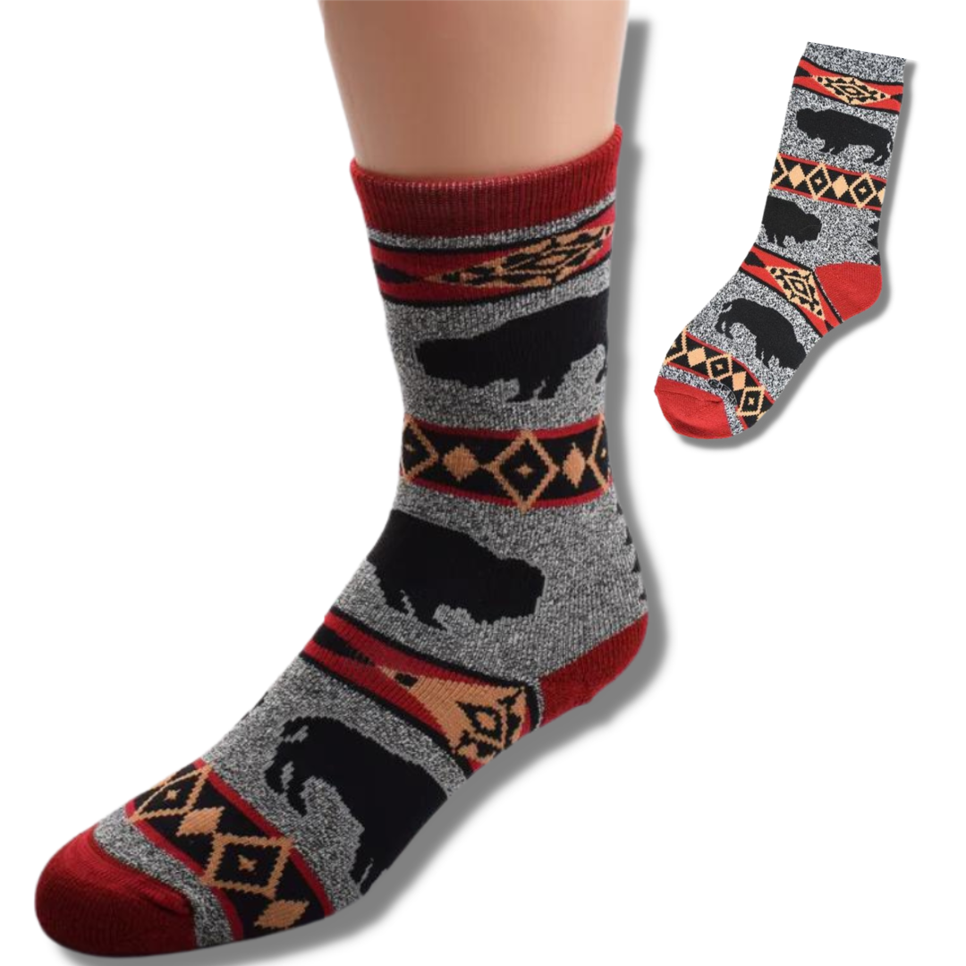 Buffalo Blanket Motif Sock