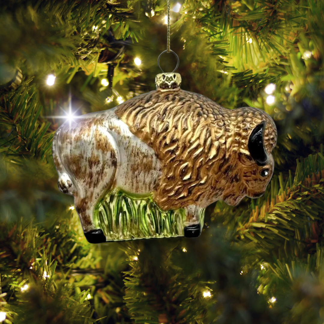 Buffalo hand-painted ornament