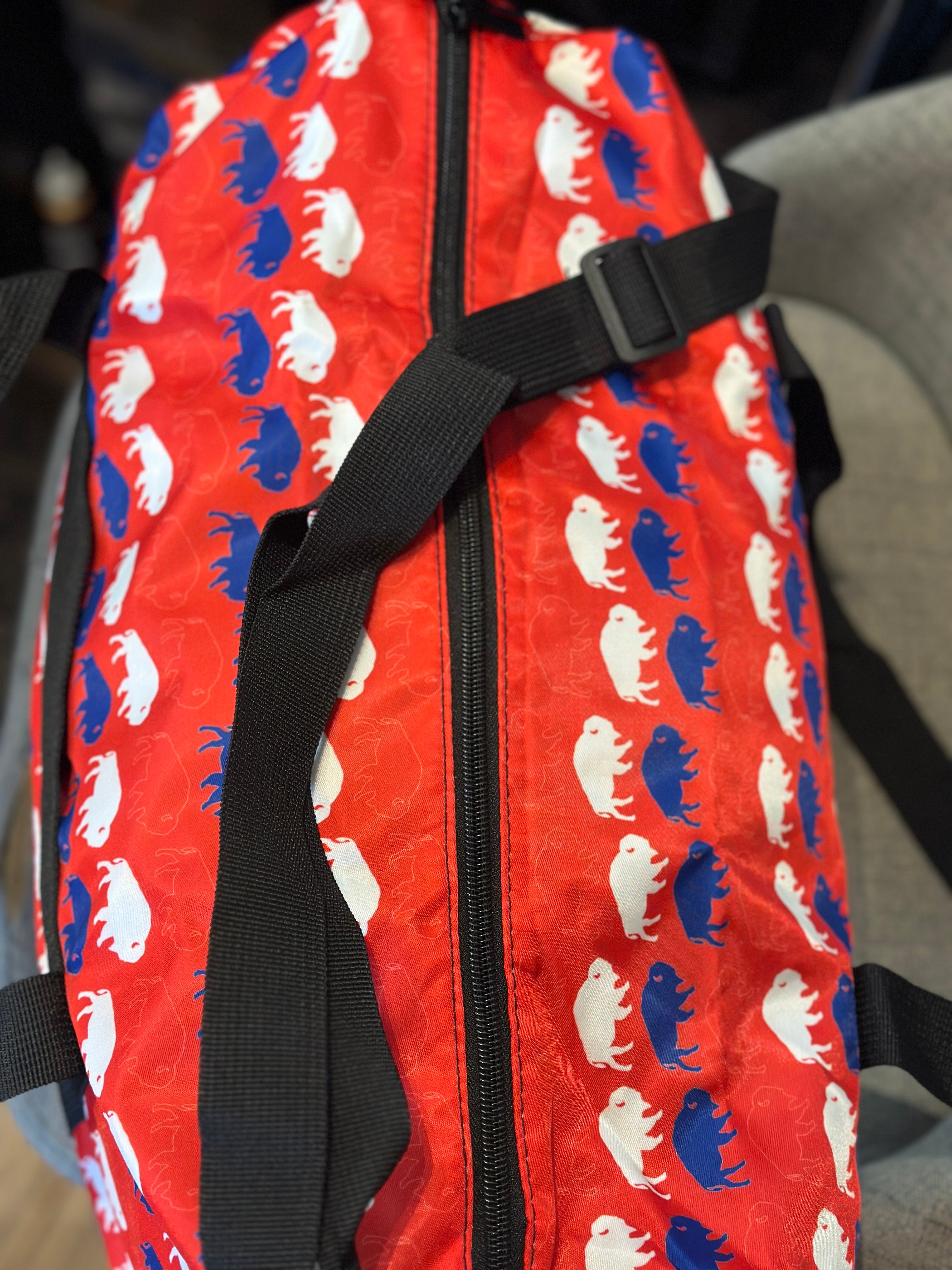 Buffalo Red, White, and Blue Duffel Bag