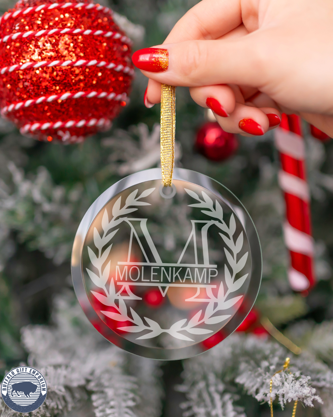 Crystal Personalized Monogram Ornament