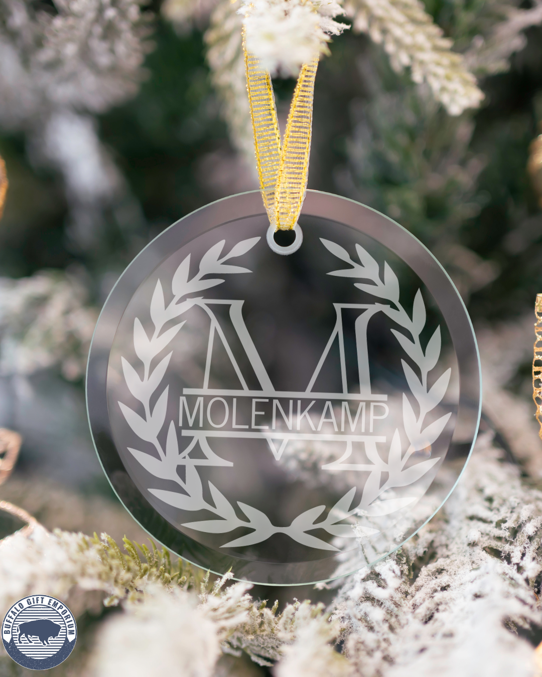 Crystal Personalized Monogram Ornament