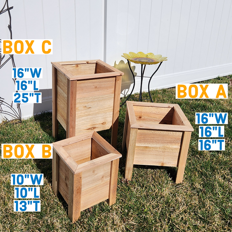 Handcrafted Wooden Planter Boxes – Rustic & Durable – 3 Sizes Available!
