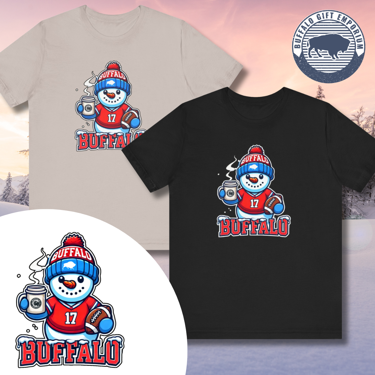 Buffalo Football Snowman Fan T-shirt