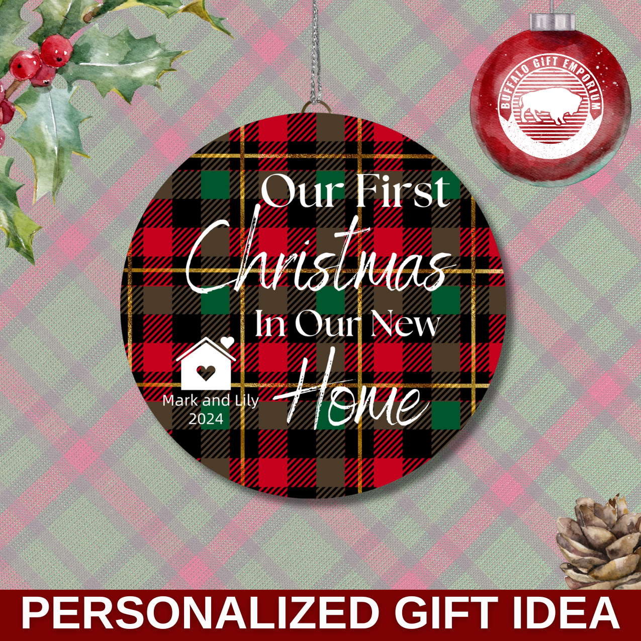 Our First Christmas In Our New Home Personalized Ornament