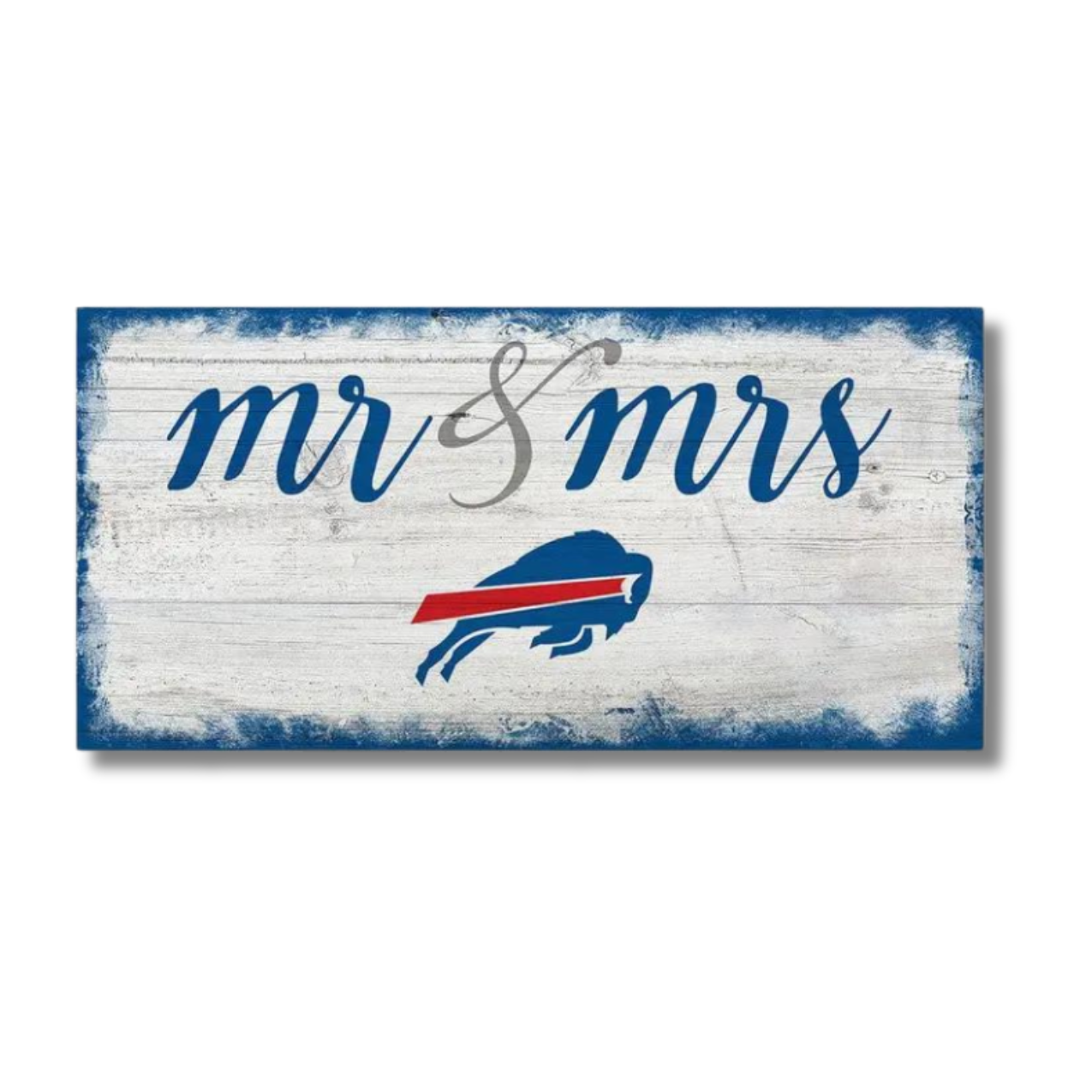 Buffalo Bills Script Mr. & Mrs. 6"x12" Sign