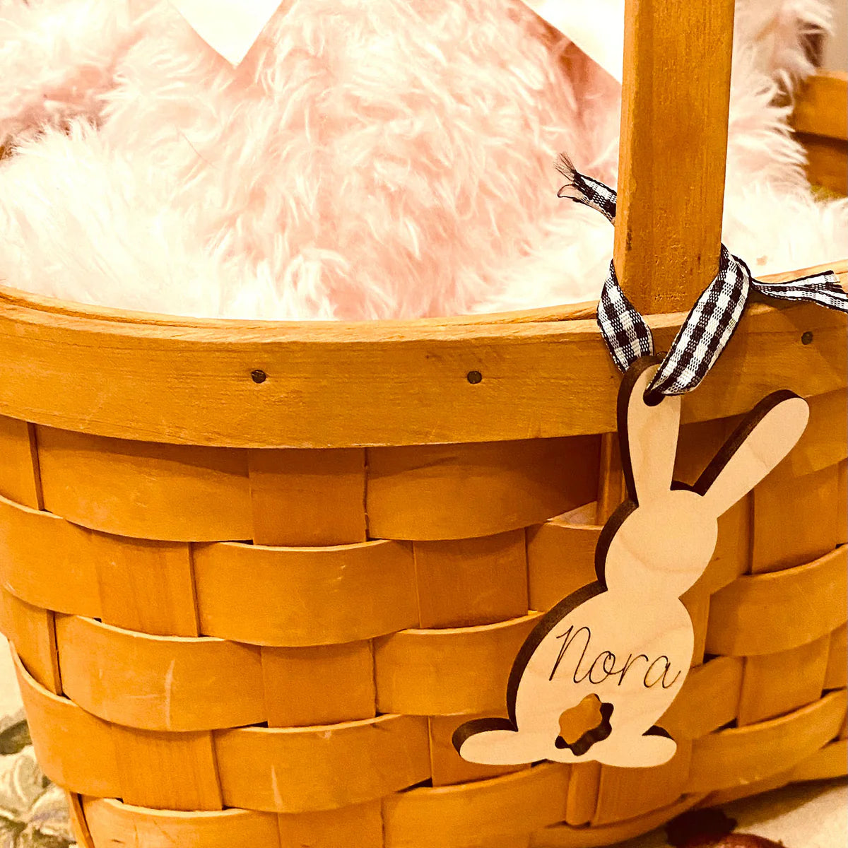 Personalize Easter Bunny Basket Name Tag