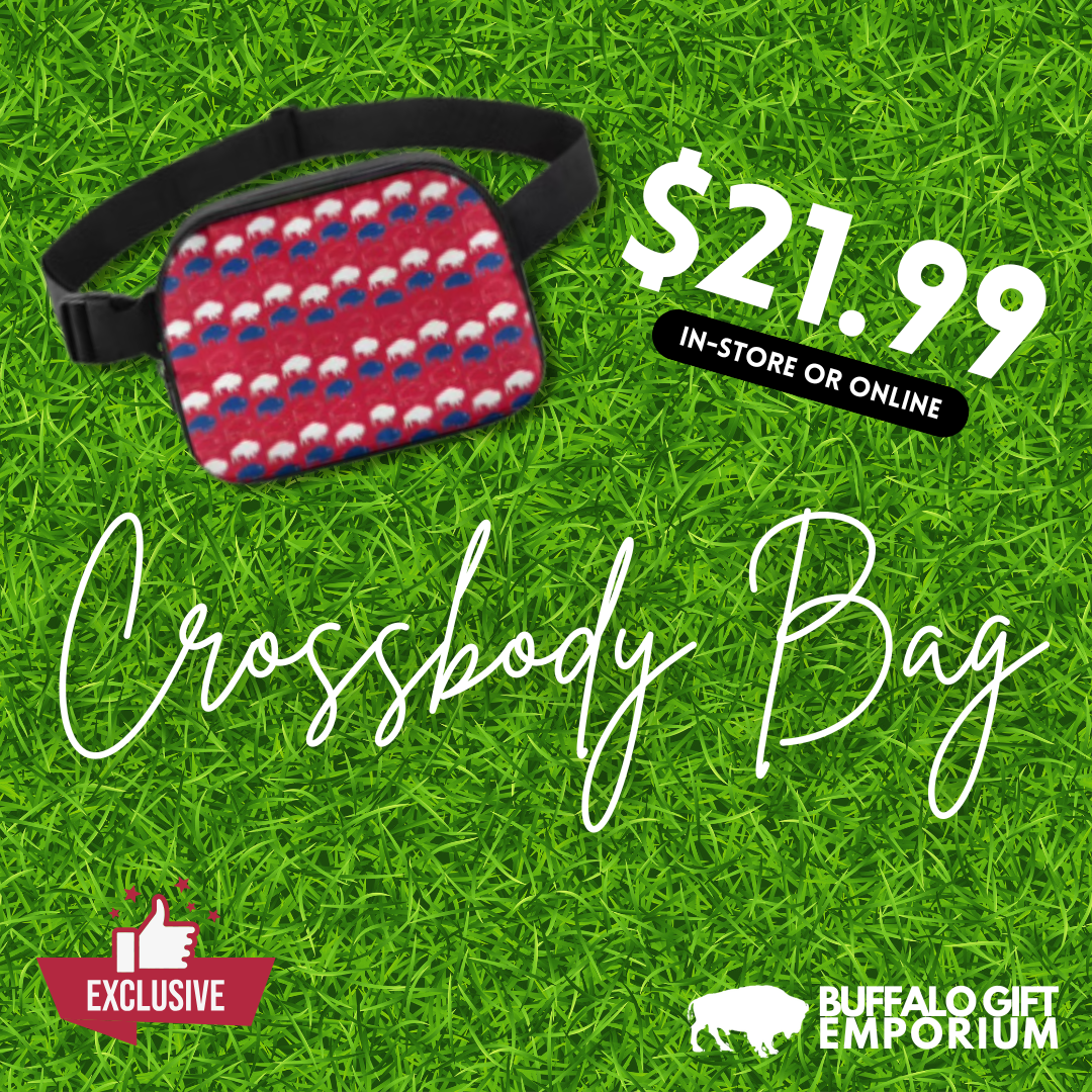 Crossbody Buffalo Red, White, and Blue design