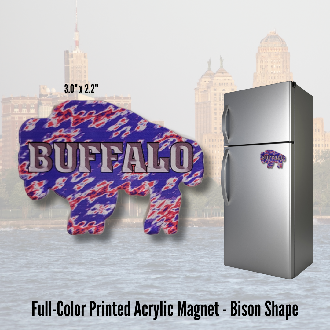 Full-Color Printed Acrylic Magnet - Buffalo Shape