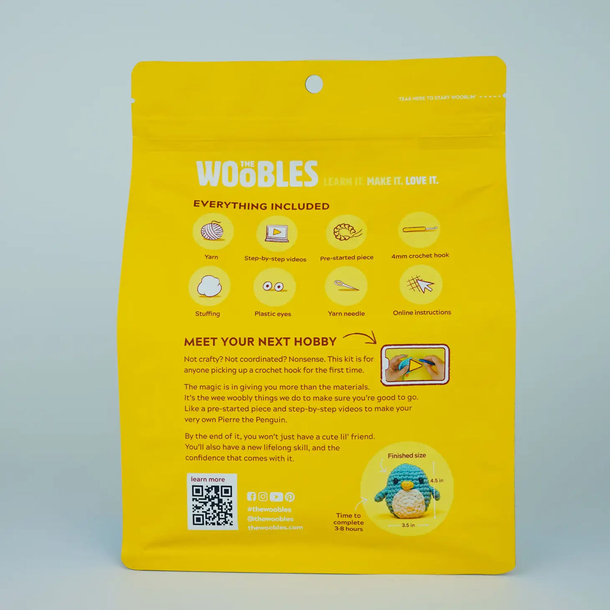 Pierre The Penguin Beginner Crochet Kit The Woobles Buffalo Gift pierre-the-penguin-beginner-crochet-kit-the-woobles-buffalo-gift