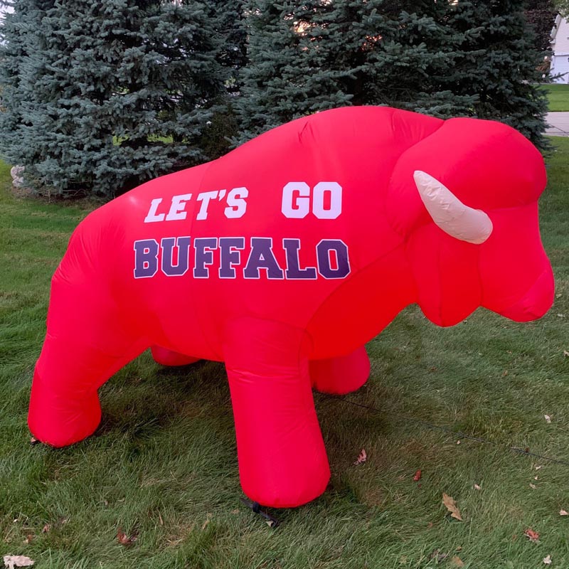 Jumbo Steel Go Bills Lawn Ornament / Lets Go Buffalo / Garden 