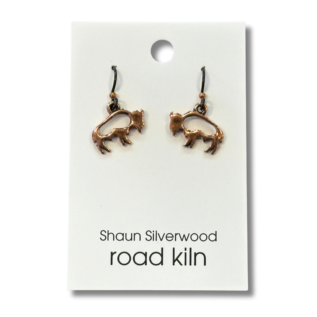 Copper Colored Buffalo Earrings