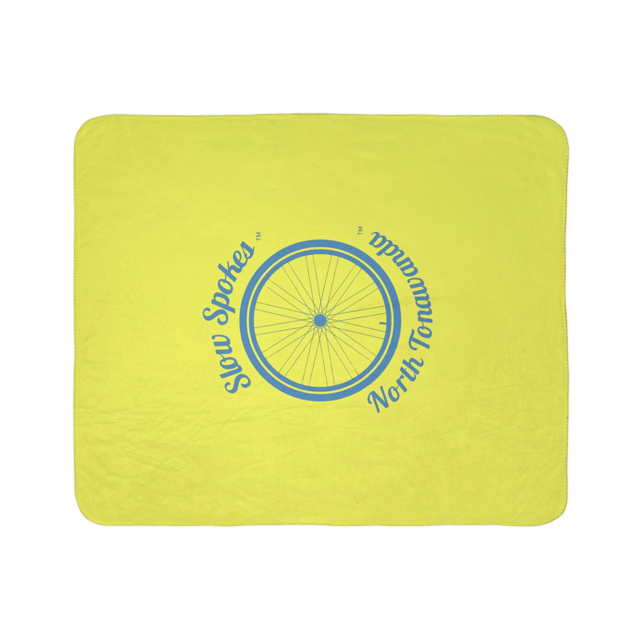 Fleece Sherpa Blanket — Slow Spokes North Tonawanda Bicycle Wheel Cozy Throw