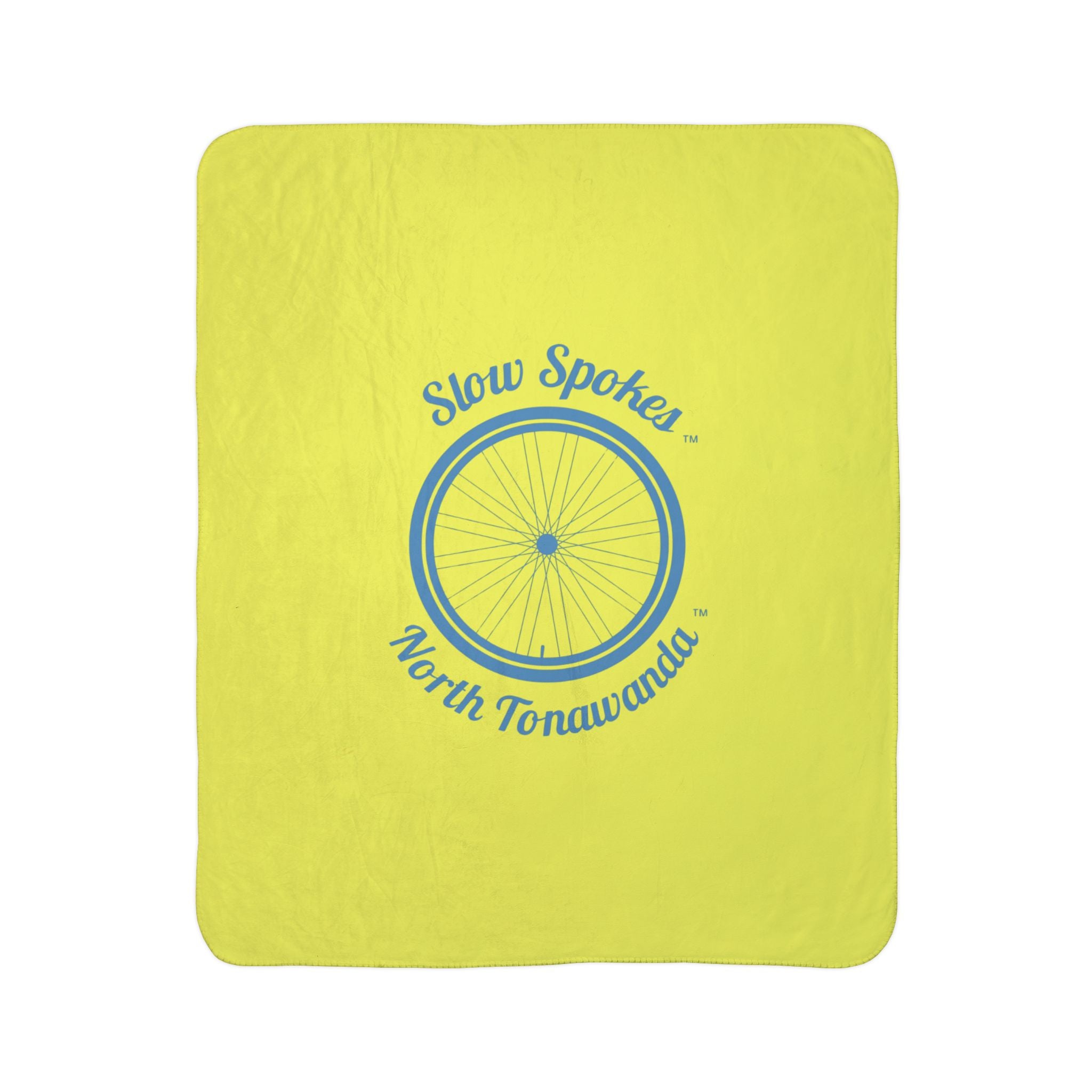 Fleece Sherpa Blanket — Slow Spokes North Tonawanda Bicycle Wheel Cozy Throw