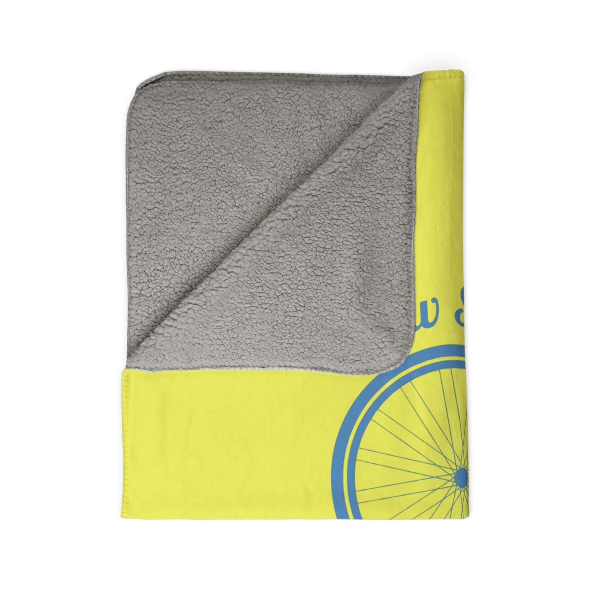 Fleece Sherpa Blanket — Slow Spokes North Tonawanda Bicycle Wheel Cozy Throw
