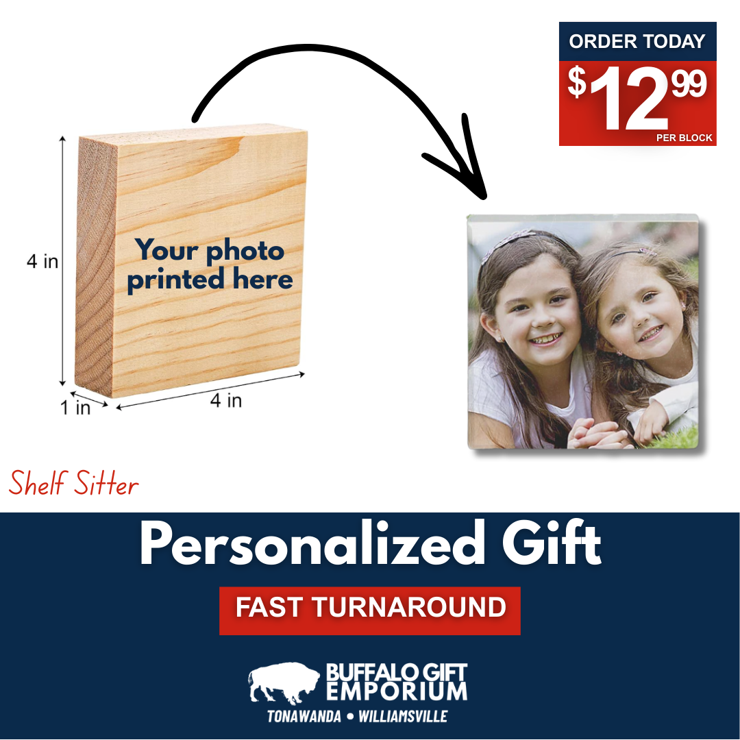 Personalized Photo Wood Block Shelf Sitter
