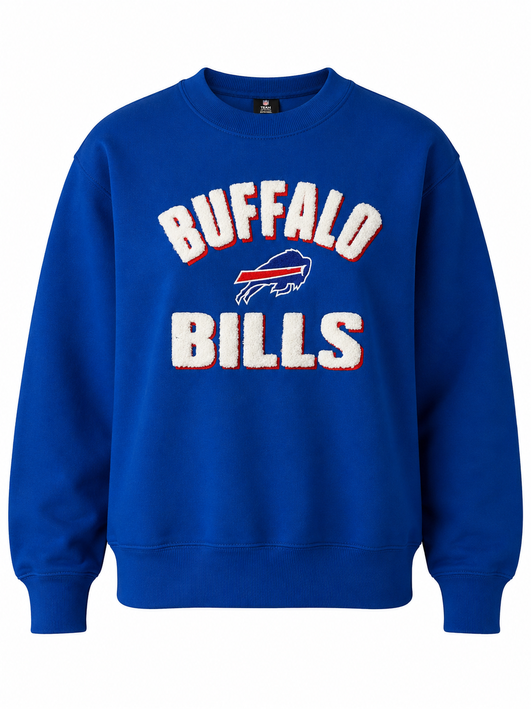 Buffalo Bills Royal Blue Sweatshirt with chenille and embroidery lettering and logo