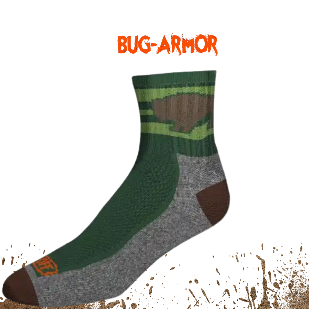 Bug Armor Buffalo Stripe Forest Green Sock