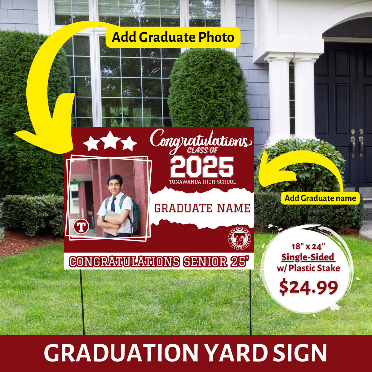 Graduation Yard Sign [Name, Photo] | Buffalo Gift Emporium