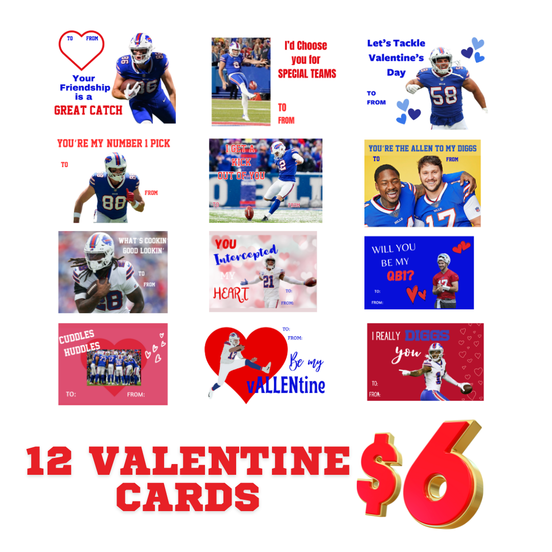 Buffalo Player Valentine's Day Cards
