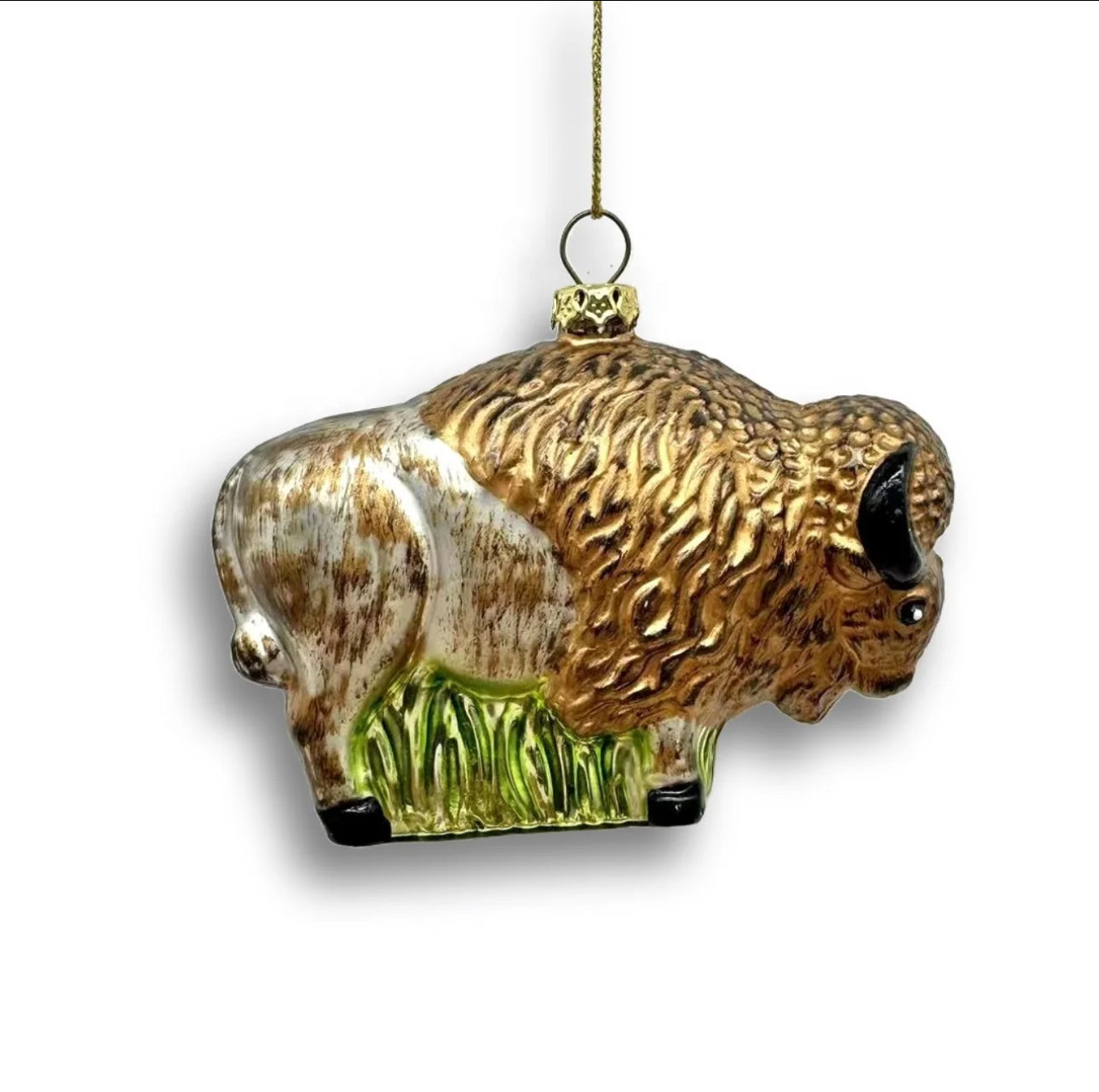 Buffalo hand-painted ornament