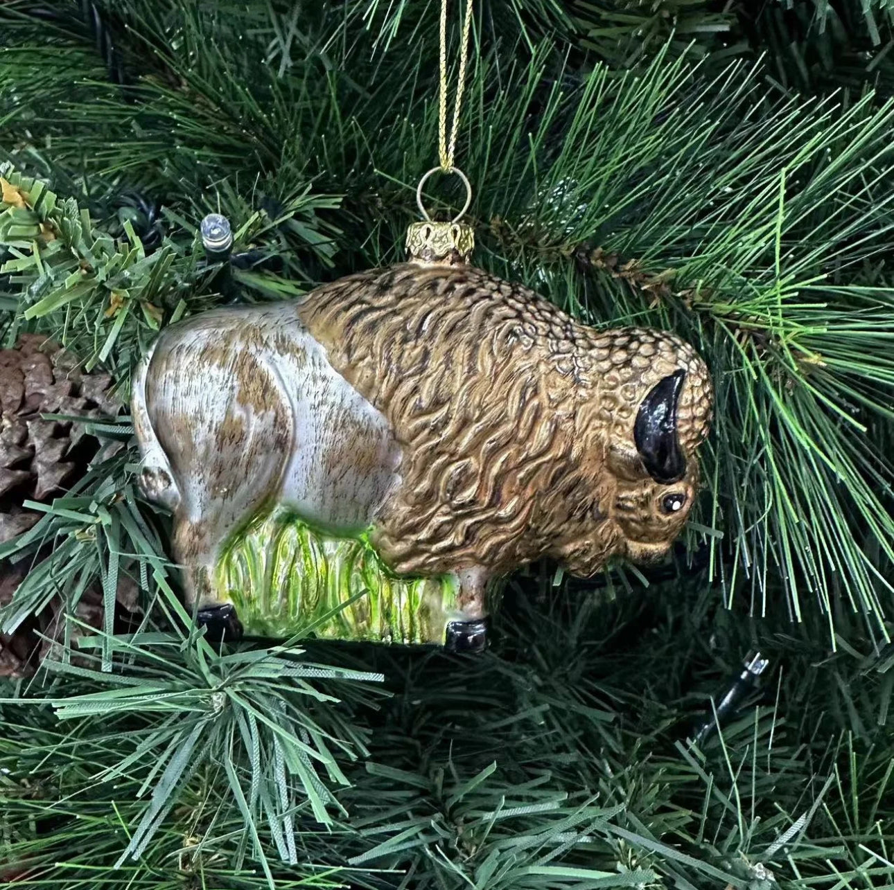 Buffalo hand-painted ornament