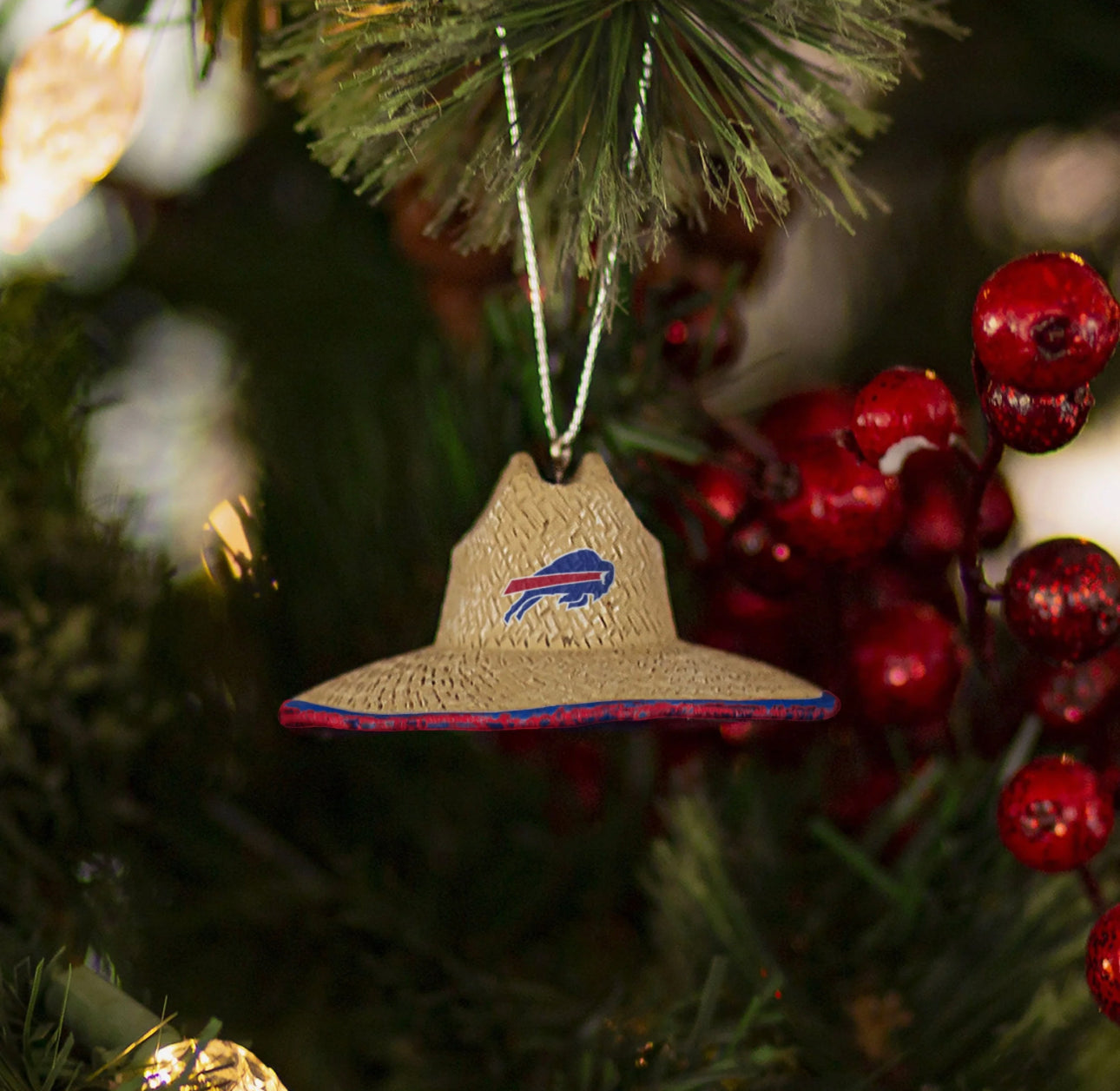 Buffalo Bills Straw Hat Ornament