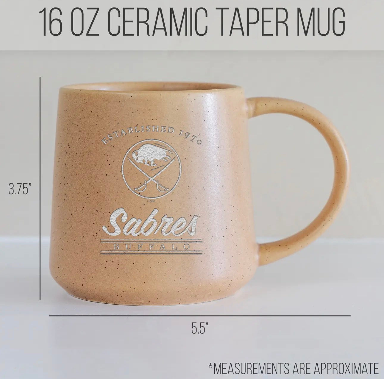 Buffalo Sabres Hockey NHL Sand 16 oz Ceramic Taper Mug