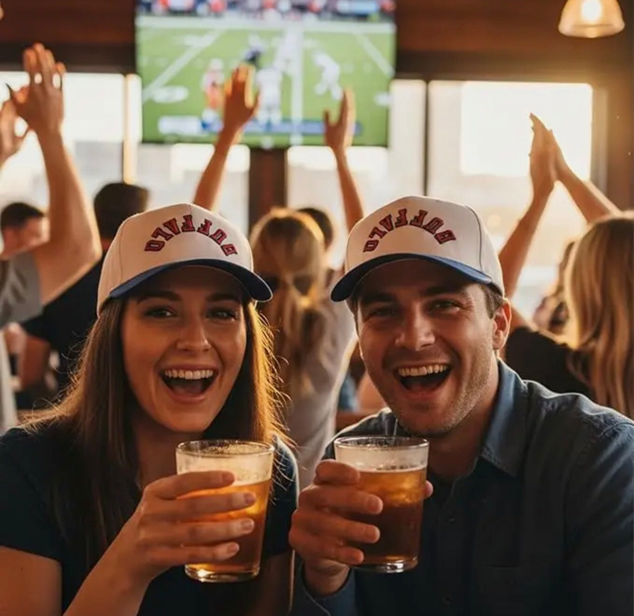 Buffalo upside down embroidery hat
