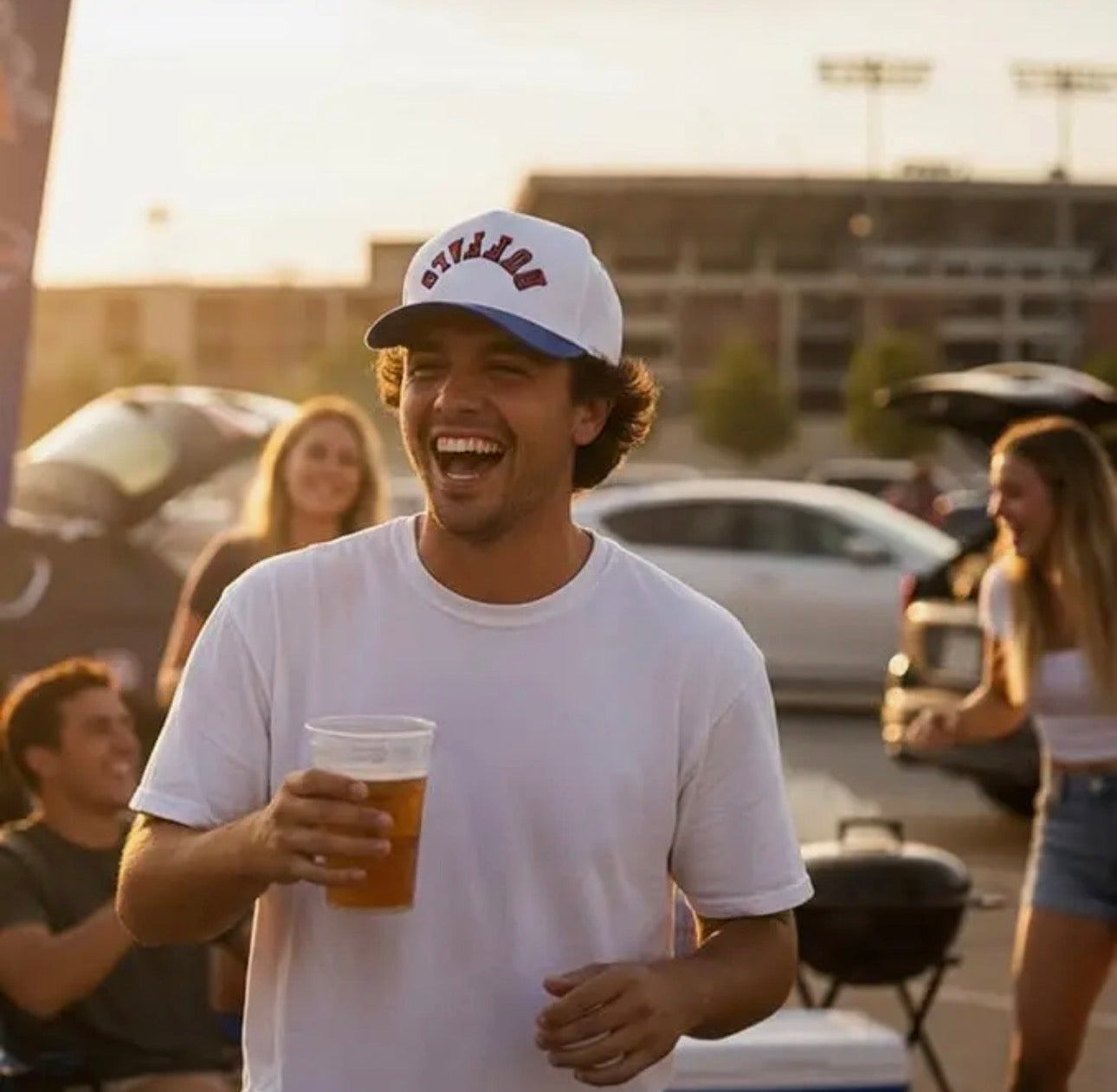 Buffalo upside down embroidery hat