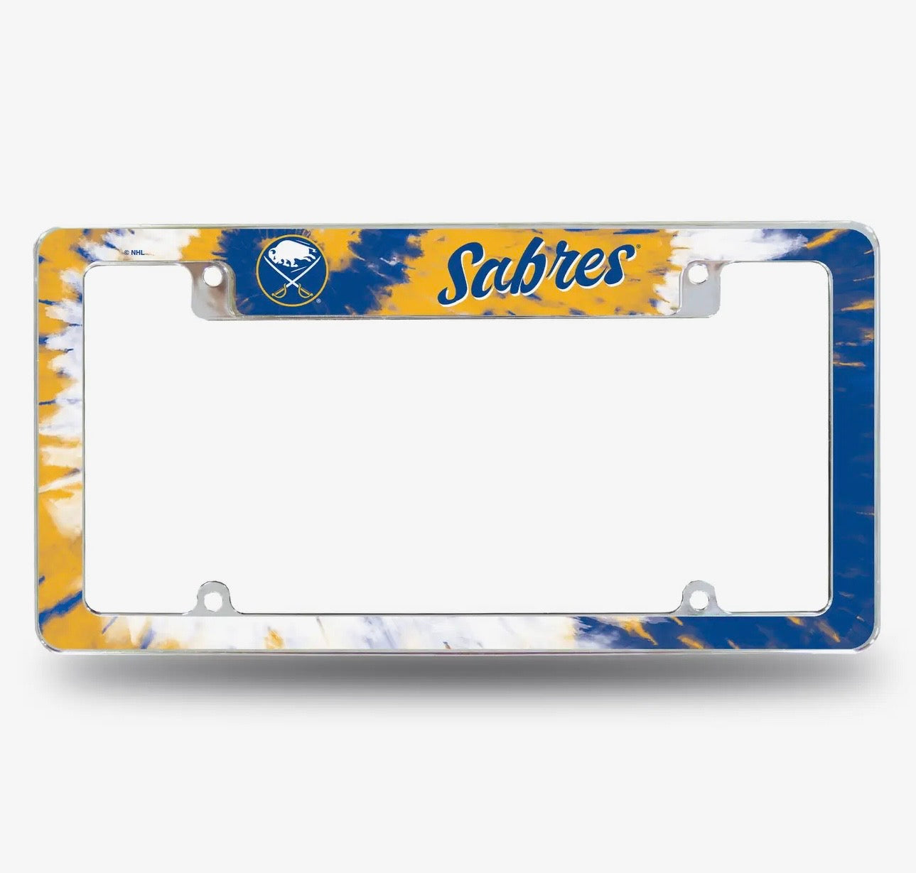 Buffalo Sabres Tie Dye All Over Chrome License Plate Frame