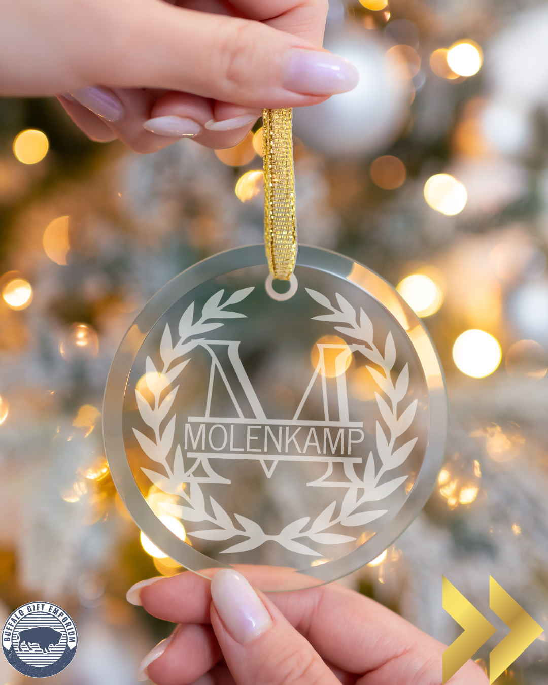 Crystal Personalized Monogram Ornament