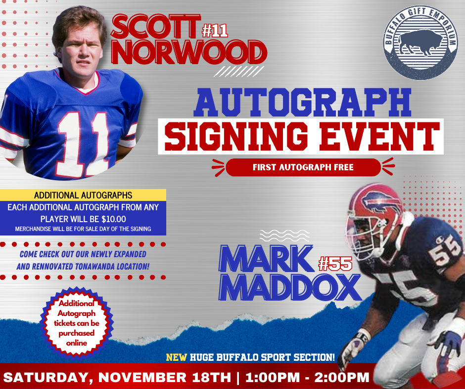 SCOTT NORWOOD & MARK MADDOX ADDITIONAL SIGNATURE TICKETS | Saturday, November 18th at 1:00pm @Buffalo Gift Emporium
