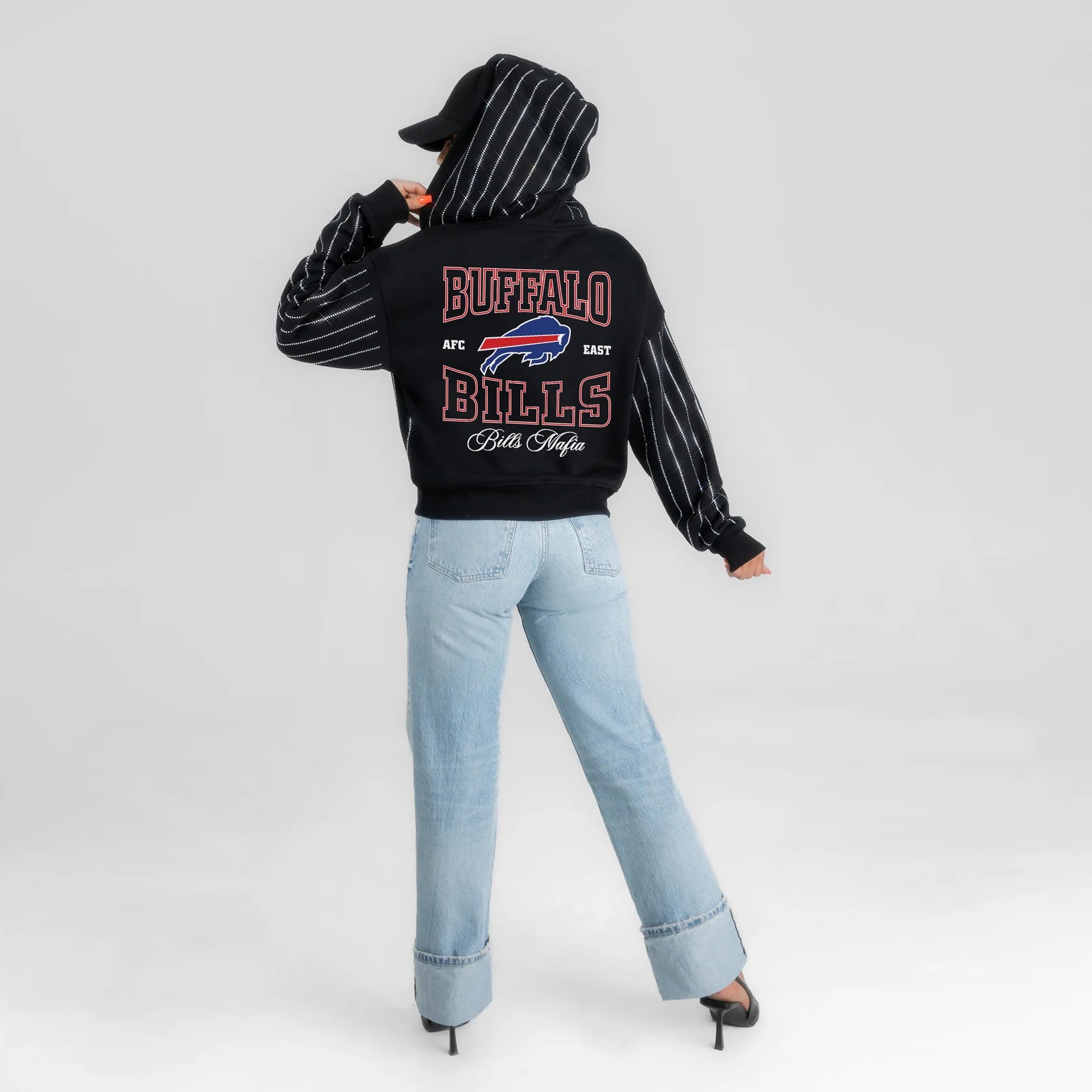 BUFFALO BILLS RHINESTUD STRIPE ZIP HOODIE - PRE-SALE