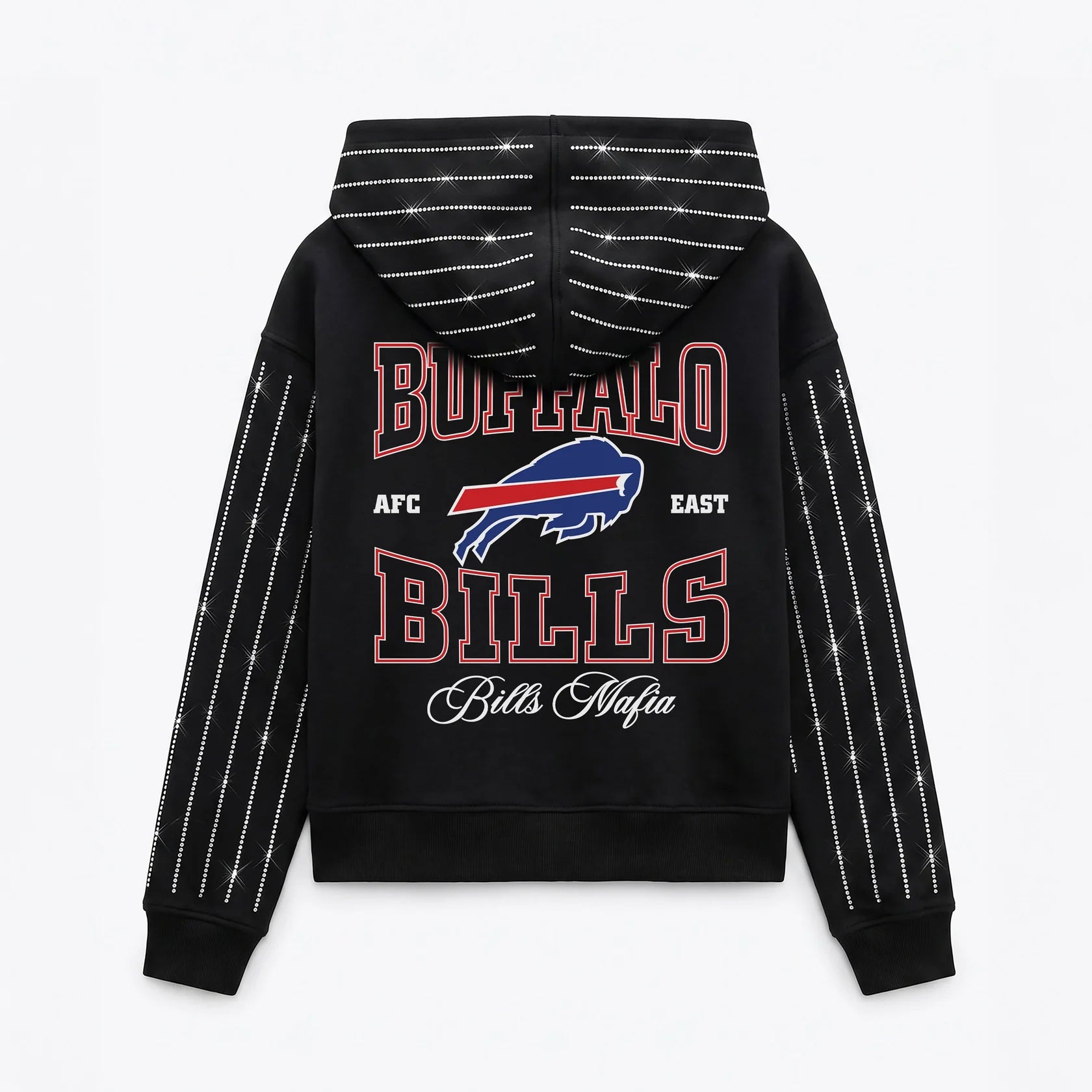 BUFFALO BILLS RHINESTUD STRIPE ZIP HOODIE - PRE-SALE
