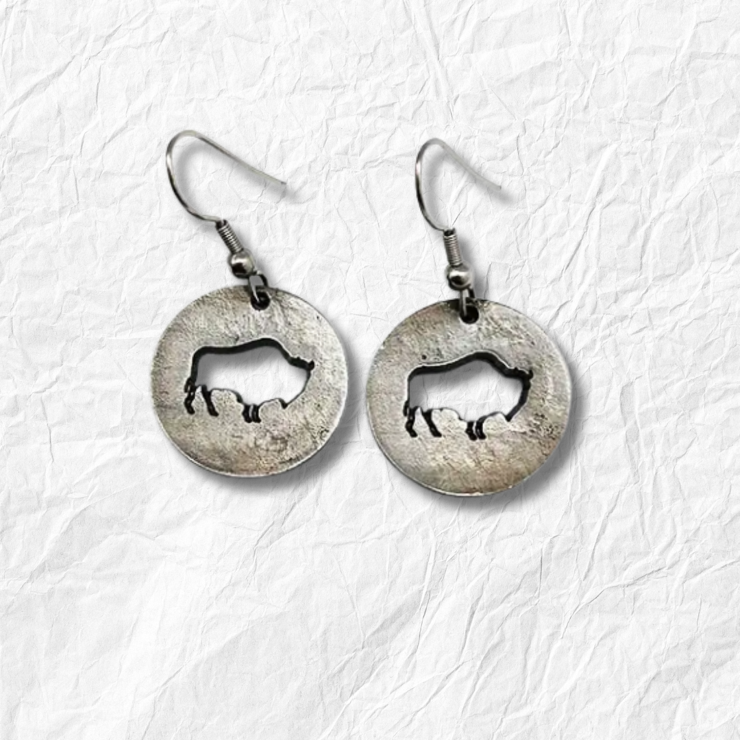 Pewter Earrings - Buffalo