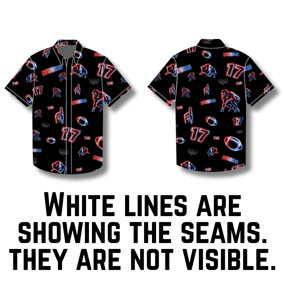 Neon Buffalo Football Button-Up Shirt