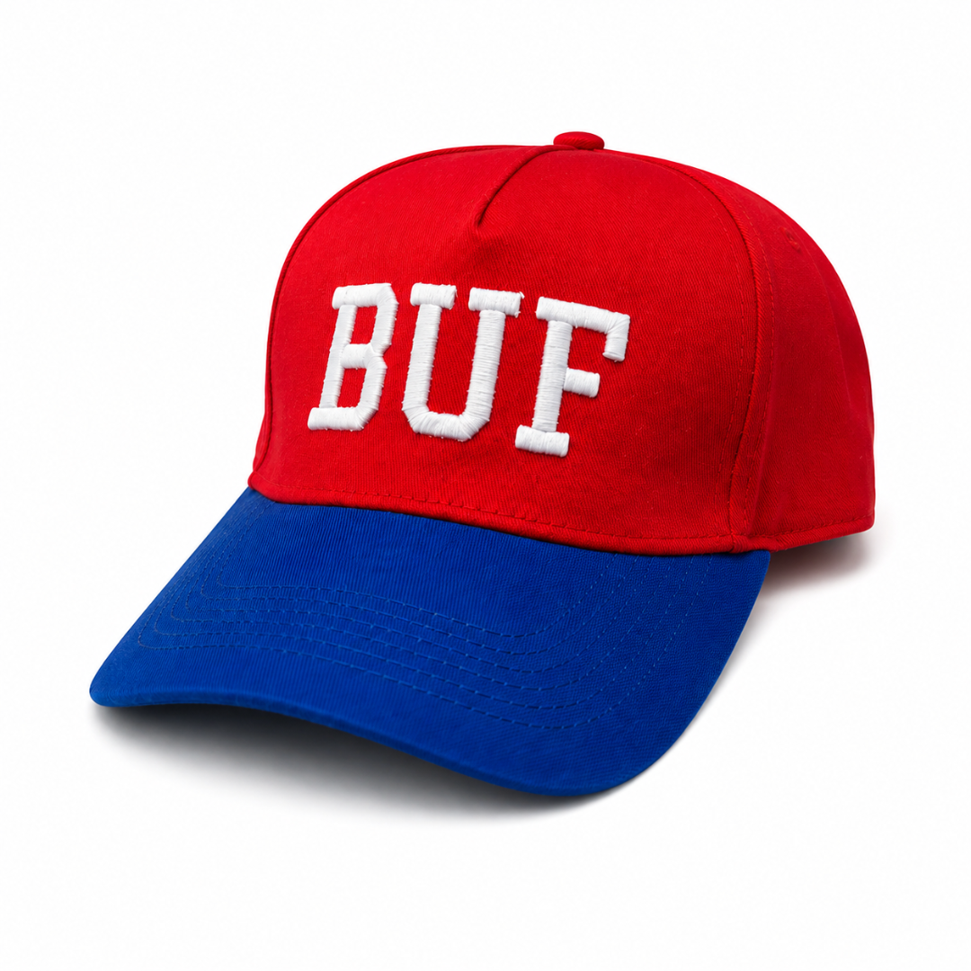 BUF Royal Blue & Red Puff Embroidered Hat