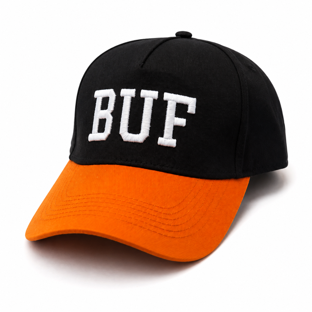 BUF Ornage and Black Puff Embroidered Hat