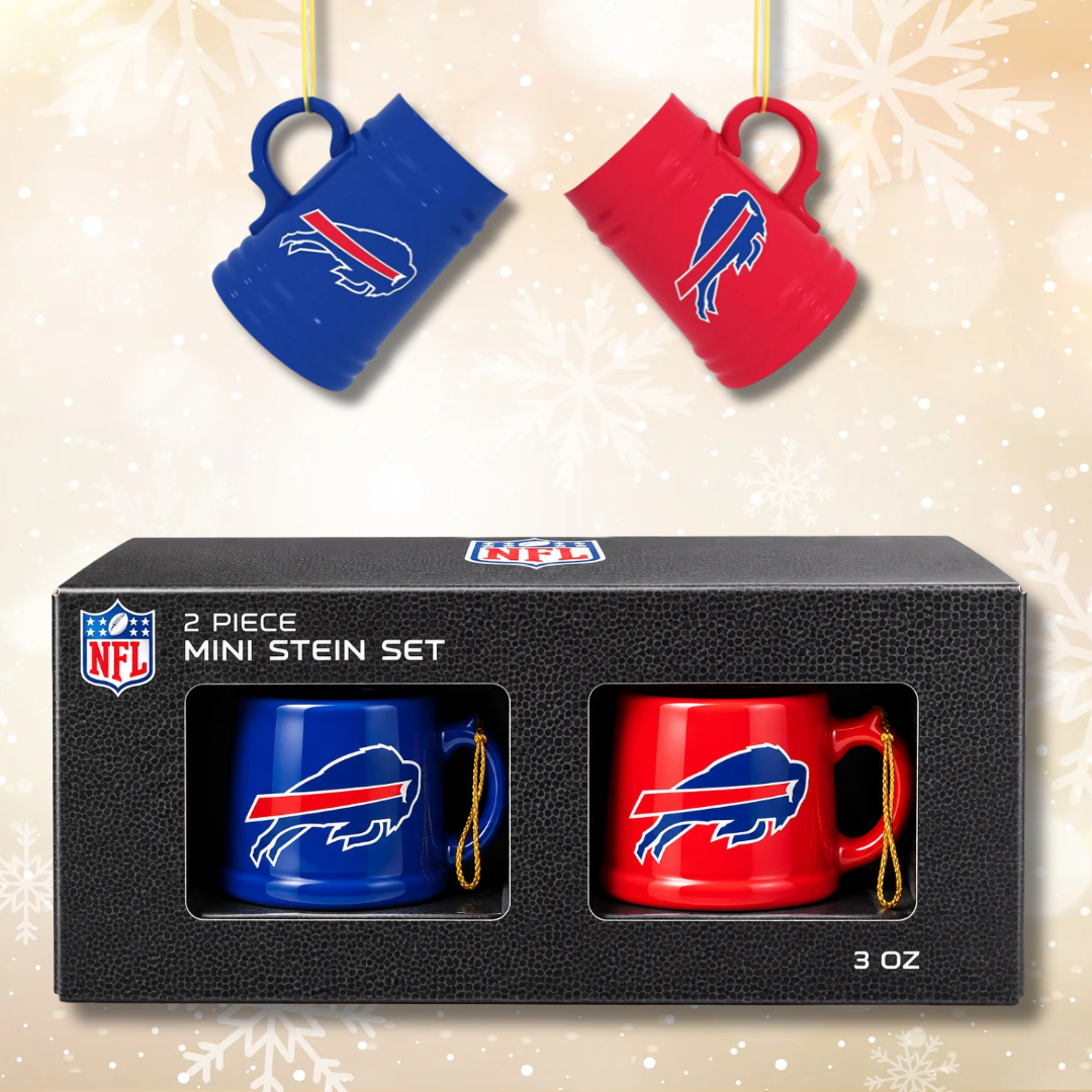 Buffalo Bills Mini Stein 2-Piece Ornament Set