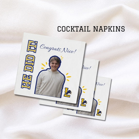 Personalized Graduation Cocktail Napkins