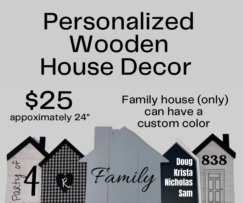 Personalized Wooden House Decor