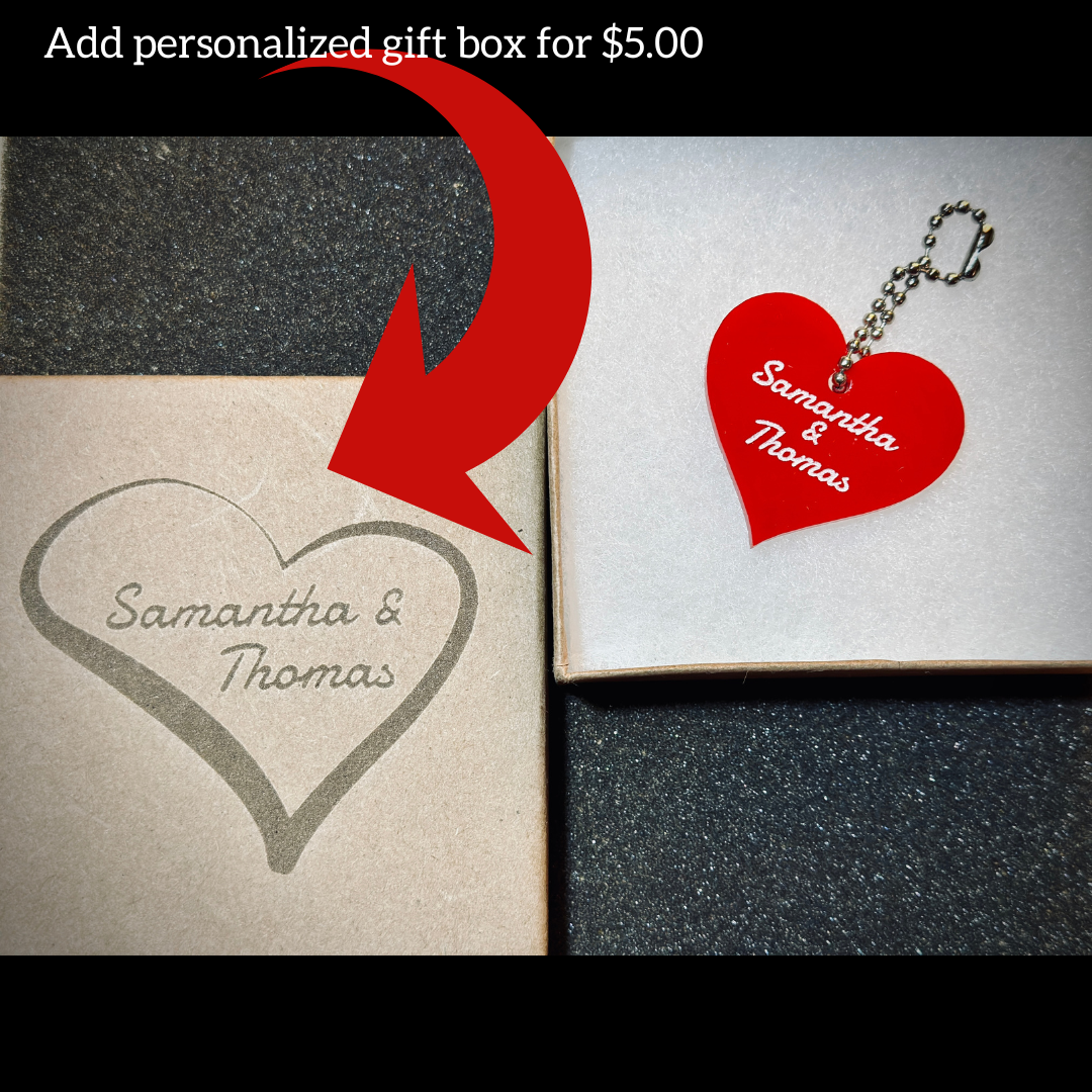 Personalized Red Heart Acrylic Keychain